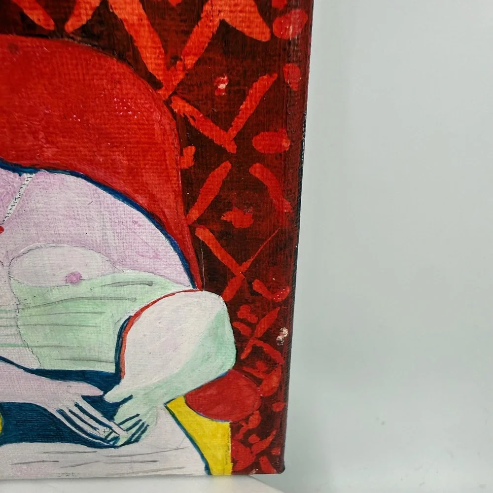 1.a.0.0.7.2 Picasso Le Reve Inspired Hand Painted Mini Canvas Woman Red Chair